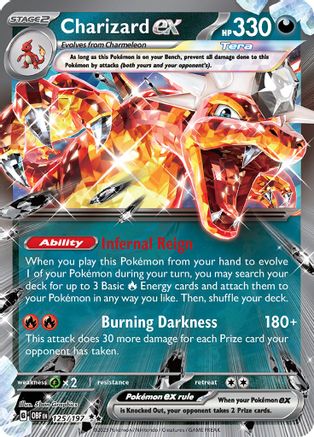 Charizard ex 125/197 Obsidian Flames Double Rare (RR) Near Mint  English