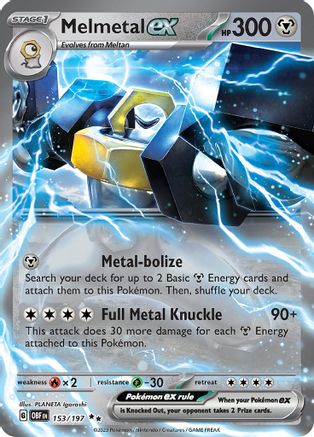 Melmetal ex SV03: Obsidian Flames 153/197 Near Mint Double Rare English Holofoil