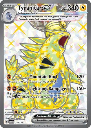 Tyranitar ex - 211/197 SV03: Obsidian Flames 211/197 Near Mint Ultra Rare English Holofoil