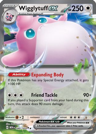 Wigglytuff ex 040/165 Scarlet & Violet 151 Double Rare (RR) Near Mint  English