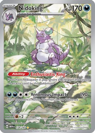 Nidoking - 174/165 SV: Scarlet & Violet 151 174/165 Near Mint Illustration Rare English Holofoil