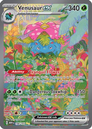 Venusaur ex 198/165 Scarlet & Violet 151 Special Illustration Rare Near Mint  English