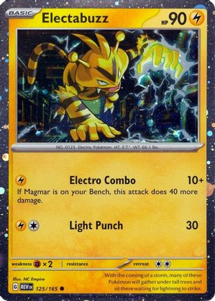 Electabuzz (Cosmos Holo) 125/165 Scarlet & Violet 151 Common Near Mint  English