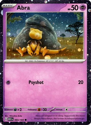 Abra (Cosmos Holo) 063/165 Scarlet & Violet 151 Common Near Mint  English
