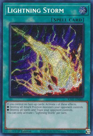 Lightning Storm (Secret Rare) 25th Anniversary Rarity Collection RA01-EN061 Near Mint Secret Rare English 1st Edition