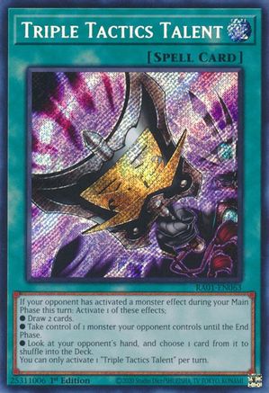 Triple Tactics Talent (Secret Rare) 25th Anniversary Rarity Collection RA01-EN063 Near Mint Secret Rare English 1st Edition