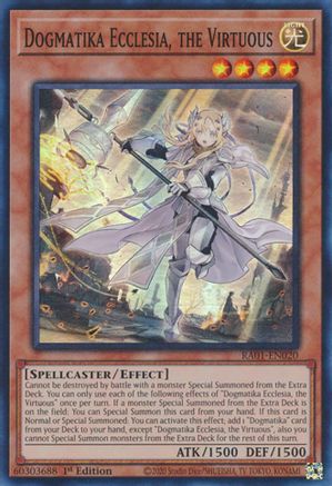 Dogmatika Ecclesia, the Virtuous 25th Anniversary Rarity Collection RA01-EN020 Near Mint Super Rare English 1st Edition