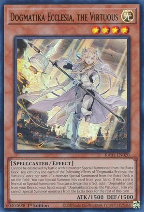 Dogmatika Ecclesia, the Virtuous (UR) 25th Anniversary Rarity Collection RA01-EN020 Near Mint Ultra Rare English 1st Edition