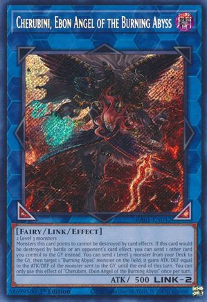 Cherubini, Ebon Angel of the Burning Abyss (Secret Rare) 25th Anniversary Rarity Collection RA01-EN042 Near Mint Secret Rare English 1st Edition