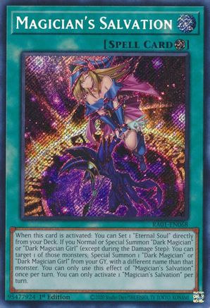 Magician's Salvation (Secret Rare) 25th Anniversary Rarity Collection RA01-EN068 Near Mint Secret Rare English 1st Edition