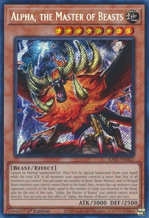 Alpha, the Master of Beasts (Secret Rare) 25th Anniversary Rarity Collection RA01-EN022 Near Mint Secret Rare English 1st Edition