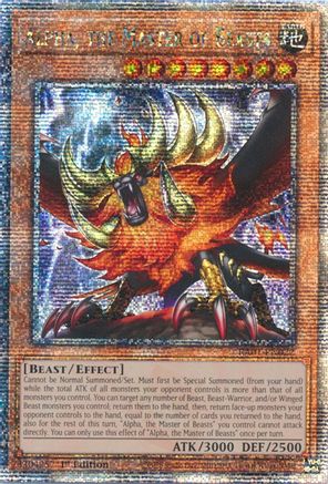 Alpha, the Master of Beasts (Quarter Century Secret Rare) 25th Anniversary Rarity Collection RA01-EN022 Near Mint Quarter Century Secret Rare English 1st Edition