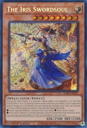 The Iris Swordsoul (Secret Rare) 25th Anniversary Rarity Collection RA01-EN023 Near Mint Secret Rare English 1st Edition