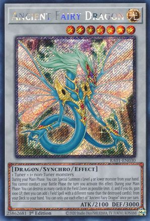 Ancient Fairy Dragon (Platinum Secret Rare) 25th Anniversary Rarity Collection RA01-EN030 Near Mint Platinum Secret Rare English 1st Edition