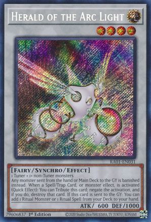 Herald of the Arc Light (Secret Rare) 25th Anniversary Rarity Collection RA01-EN031 Near Mint Secret Rare English 1st Edition