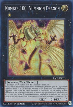 Number 100: Numeron Dragon 25th Anniversary Rarity Collection RA01-EN039 Near Mint Super Rare English 1st Edition