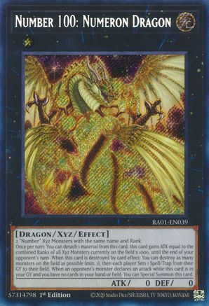 Number 100: Numeron Dragon (Secret Rare) 25th Anniversary Rarity Collection RA01-EN039 Near Mint Secret Rare English 1st Edition