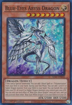 Blue-Eyes Abyss Dragon 25th Anniversary Rarity Collection RA01-EN016 Near Mint Super Rare English 1st Edition