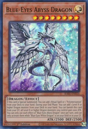 Blue-Eyes Abyss Dragon (UR) 25th Anniversary Rarity Collection RA01-EN016 Near Mint Ultra Rare English 1st Edition