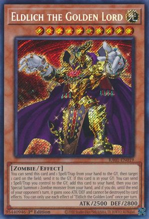 Eldlich the Golden Lord (Secret Rare) 25th Anniversary Rarity Collection RA01-EN019 Near Mint Secret Rare English 1st Edition