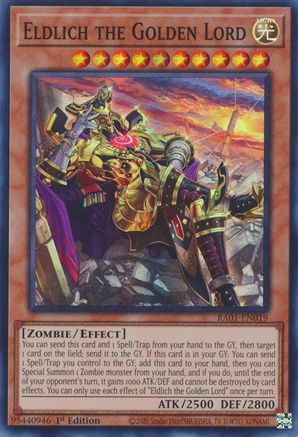 Eldlich the Golden Lord (Alternate Art) 25th Anniversary Rarity Collection RA01-EN019 Near Mint Super Rare English 1st Edition