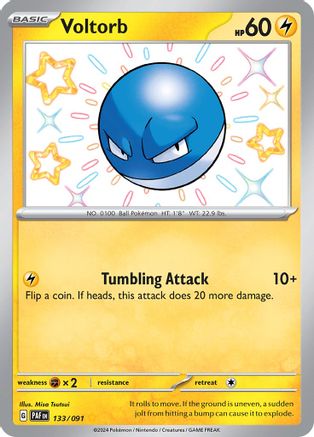 Voltorb SV: Paldean Fates 133/091 Near Mint Shiny Rare English Holofoil