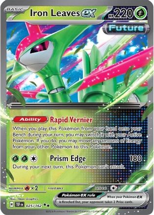 Iron Leaves ex - 025/162 SV05: Temporal Forces 025/162 Near Mint Double Rare English Holofoil