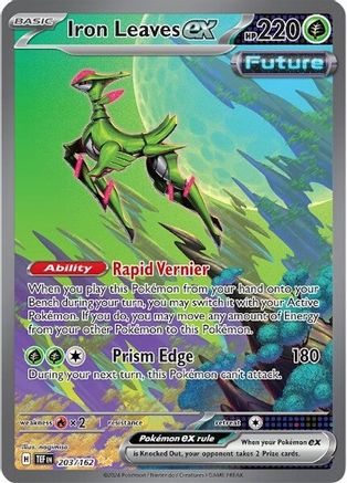 Iron Leaves ex - 203/162 SV05: Temporal Forces 203/162 Near Mint Special Illustration Rare English Holofoil