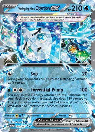 Wellspring Mask Ogerpon ex - 064/167 SV06: Twilight Masquerade 064/167 Near Mint Double Rare English Holofoil