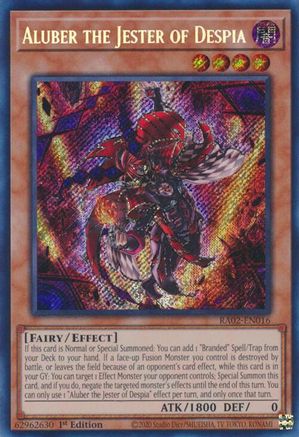 Aluber the Jester of Despia (Secret Rare) 25th Anniversary Rarity Collection II RA02-EN016 Near Mint Secret Rare English 1st Edition