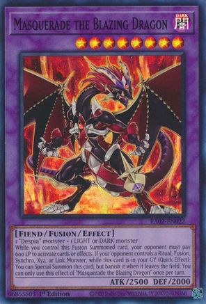 Masquerade the Blazing Dragon 25th Anniversary Rarity Collection II RA02-EN022 Near Mint Super Rare English 1st Edition