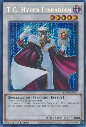 T.G. Hyper Librarian (Secret Rare) 25th Anniversary Rarity Collection II RA02-EN027 Near Mint Secret Rare English 1st Edition