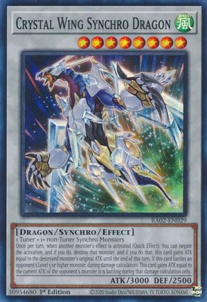 Crystal Wing Synchro Dragon 25th Anniversary Rarity Collection II RA02-EN029 Near Mint Super Rare English 1st Edition