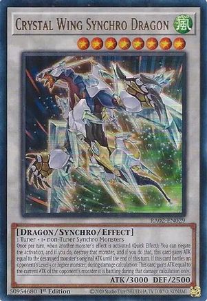 Crystal Wing Synchro Dragon (UR) 25th Anniversary Rarity Collection II RA02-EN029 Near Mint Ultra Rare English 1st Edition