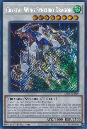 Crystal Wing Synchro Dragon (Secret Rare) 25th Anniversary Rarity Collection II RA02-EN029 Near Mint Secret Rare English 1st Edition