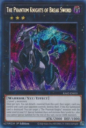 The Phantom Knights of Break Sword (Secret Rare) 25th Anniversary Rarity Collection II RA02-EN035 Near Mint Secret Rare English 1st Edition