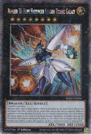 Number 38: Hope Harbinger Dragon Titanic Galaxy (Platinum Secret Rare) 25th Anniversary Rarity Collection II RA02-EN036 Near Mint Platinum Secret Rare English 1st Edition