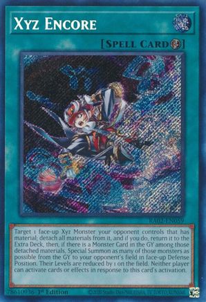 Xyz Encore (Secret Rare) 25th Anniversary Rarity Collection II RA02-EN059 Near Mint Secret Rare English 1st Edition