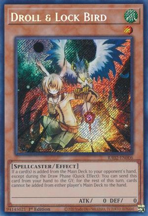 Droll & Lock Bird (Secret Rare) 25th Anniversary Rarity Collection II RA02-EN006 Near Mint Secret Rare English 1st Edition