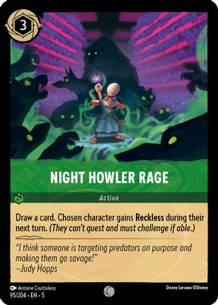 Night Howler Rage 95/204 Shimmering Skies Common Near Mint  English