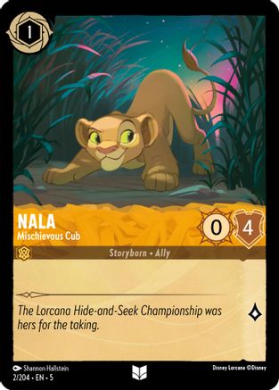 Nala - Mischievous Cub 2/204 Shimmering Skies Uncommon Near Mint  English