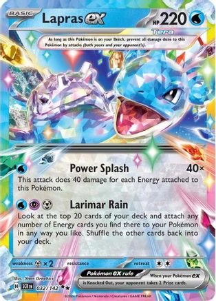 Lapras ex - 032/142 SV07: Stellar Crown 032/142 Near Mint Double Rare English Holofoil