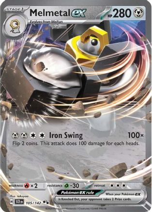 Melmetal ex SV07: Stellar Crown 105/142 Near Mint Double Rare English Holofoil