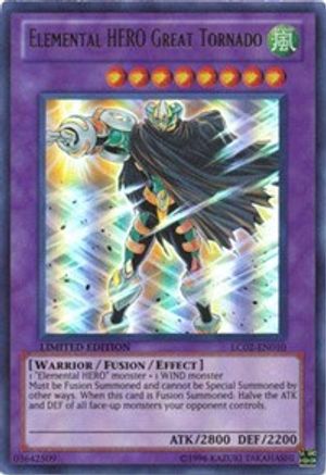 Elemental HERO Great Tornado Legendary Collection 2 LC02-EN010 Near Mint Ultra Rare English Limited