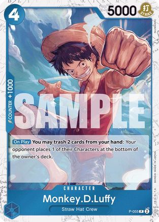 Monkey.D.Luffy (P-055) (Jolly Roger Foil) Premium Booster -The Best- P-055 Near Mint  English PR Foil