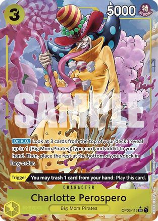 Charlotte Perospero (Alternate Art) OP03-113 Premium Booster -The Best- Super Rare Foil Near Mint  English