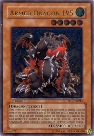 Armed Dragon LV5 (UTR) Soul of the Duelist SOD-EN014 Lightly Played Ultimate Rare English Unlimited