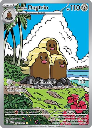 Alolan Dugtrio - 208/191 SV08: Surging Sparks 208/191 Near Mint Illustration Rare English Holofoil