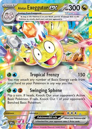 Alolan Exeggutor ex - 133/191 SV08: Surging Sparks 133/191 Near Mint Double Rare English Holofoil