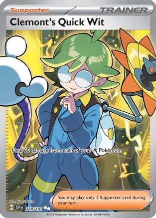 Clemont's Quick Wit - 229/191 SV08: Surging Sparks 229/191 Near Mint Ultra Rare English Holofoil